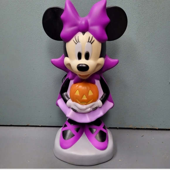 Halloween Blow Mold Mickey & Minnie Mouse Light Up Pumpkin Decor Set RARE - Picture 4 of 5